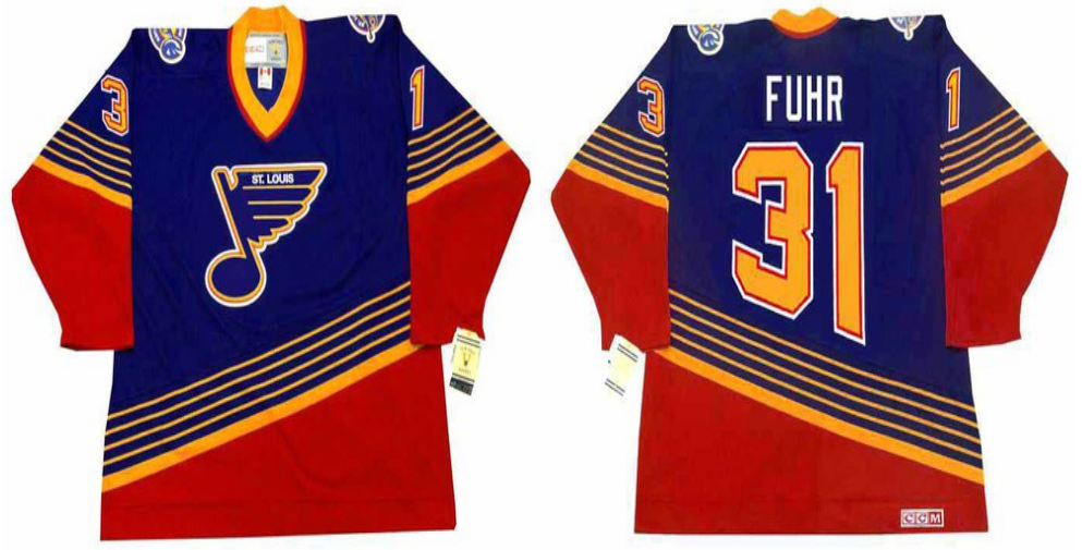 2019 Men St.Louis Blues 31 Fuhr blue style #2 CCM NHL jerseys->st.louis blues->NHL Jersey